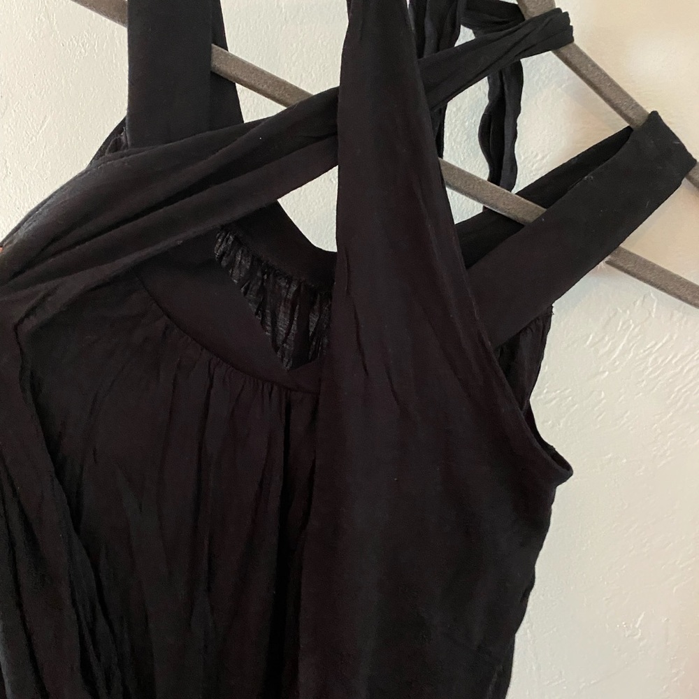 French Connection Black Knit Twisty Top